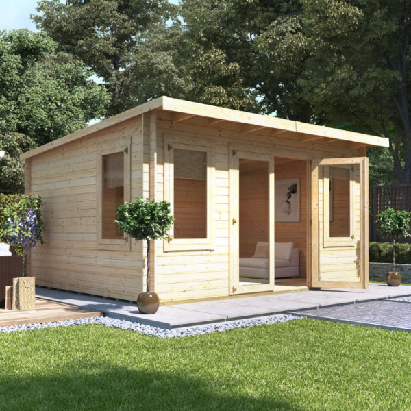 Buy 4.5m x 4.0m BillyOh Eliana Pent Log Cabin 28 Online - Garden Houses & Buildings