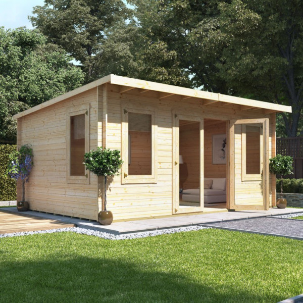Buy 5.0m x 4.0m BillyOh Eliana Pent Log Cabin 28 Online - Garden Houses & Buildings