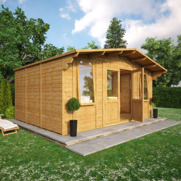 Buy Grandmaster Alpine Cabin Summerhouse 16x12 Plain Side Online - Garden Houses & Buildings