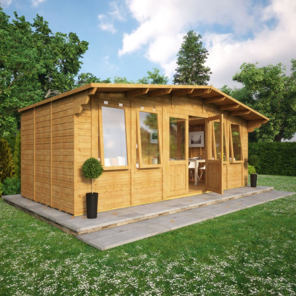 Buy Grandmaster Alpine Cabin Summerhouse 20x9 Plain Side Online - Garden Houses & Buildings