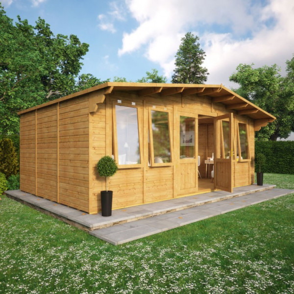 Buy Grandmaster Alpine Cabin Summerhouse 20x12 Plain Side Online - Garden Houses & Buildings