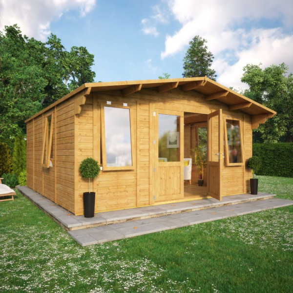 Buy Grandmaster Alpine Cabin Summerhouse 16x16 Side Window Online - Garden Houses & Buildings
