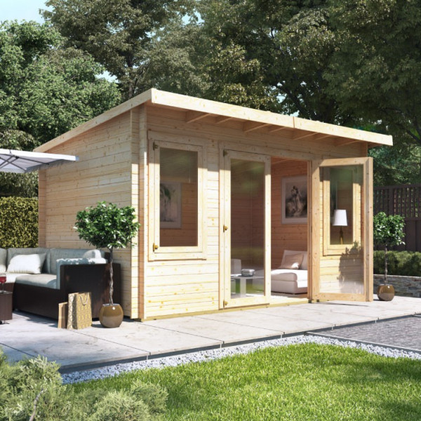 Buy 4.0m x 3.0m BillyOh Fraya Pent Log Cabin 28 Online - Garden Houses & Buildings
