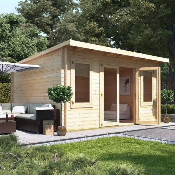 Buy 4.5m x 4.0m BillyOh Fraya Pent Log Cabin 28 Online - Garden Houses & Buildings