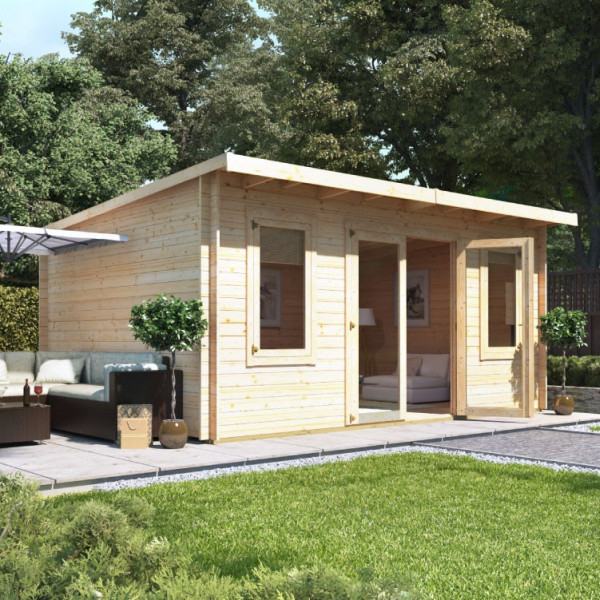 Buy 5.0m x 4.0m BillyOh Fraya Pent Log Cabin 28 Online - Garden Houses & Buildings