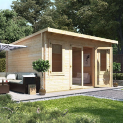 4.5m X 4.0m Billyoh Fraya Pent Log Cabin 44