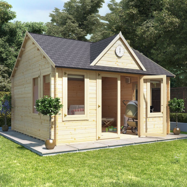 Buy 4.5m x 4.0m BillyOh Village Hall Log Cabin 35,44 Online - Garden Houses & Buildings