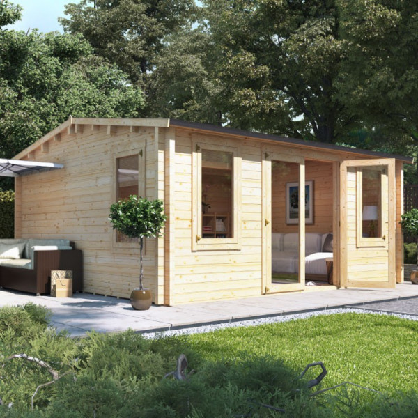 Buy 5.0m x 4.5m BillyOh Dorset Log Cabin 70 Online - Garden Houses & Buildings