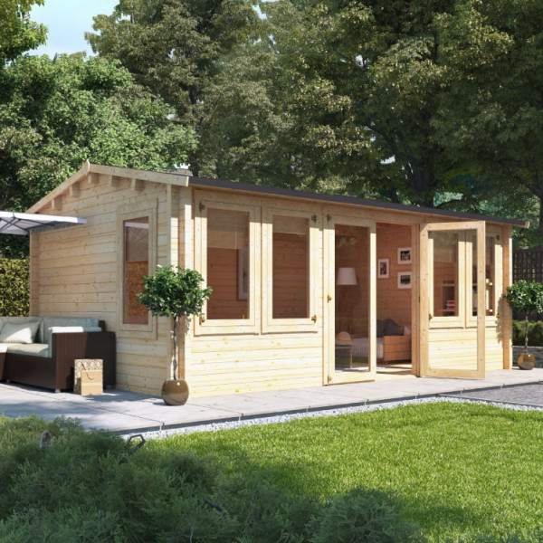 Buy 5.5m x 3.5m BillyOh Dorset Log Cabin 70 Online - Garden Houses & Buildings