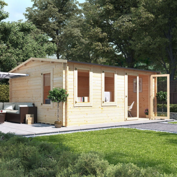 Buy 5.0m x 4.5m BillyOh Devon Log Cabin 35,44 Online - Garden Houses & Buildings