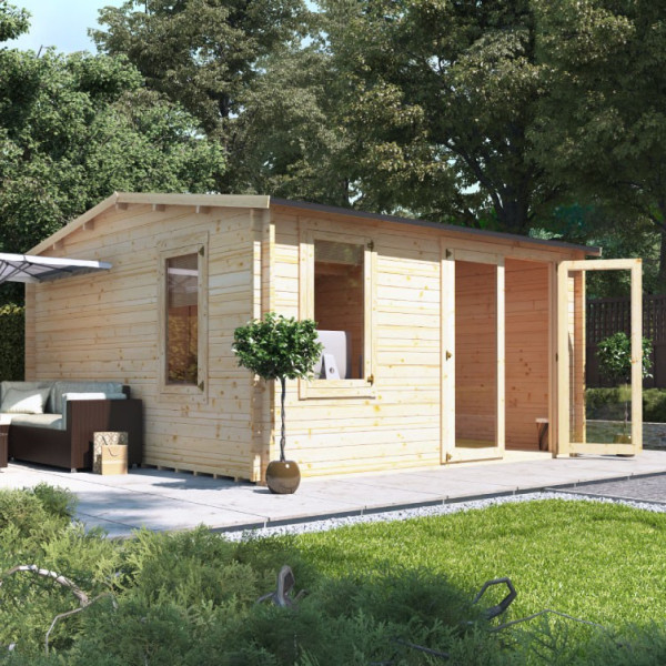 Buy 4.0m x 4.5m BillyOh Devon Log Cabin 28,35,44 Online - Garden Houses & Buildings