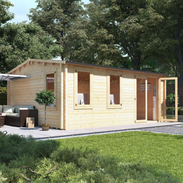 Buy 5.5m x 4.5m BillyOh Devon Log Cabin 70 Online - Garden Houses & Buildings