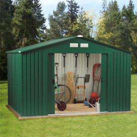 10 X 8 Billyoh Clifton Refurbished 10 X 8 Fronted Premium Metal Sheds Including Assembly Green