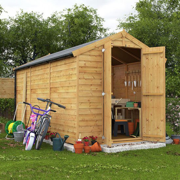 Buy 12' x 6' BillyOh Keeper Overlap Apex Shed Windowless Online - Sheds