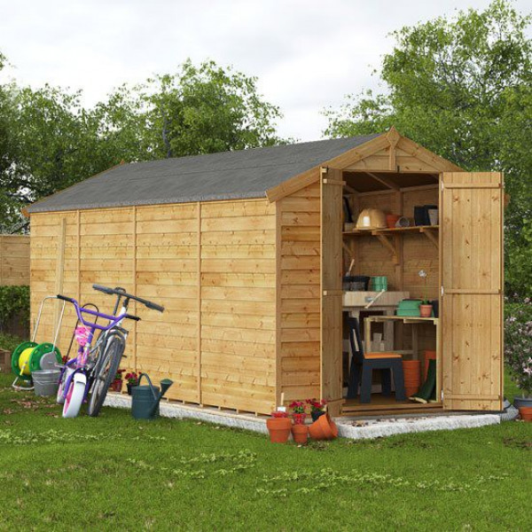 Buy 16' x 6' BillyOh Keeper Overlap Apex Shed Windowless Online - Sheds