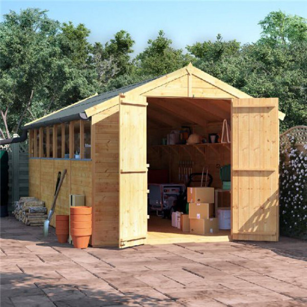 Buy 16' x 8' BillyOh Master Tongue and Groove Apex Shed Windowed Online - Sheds