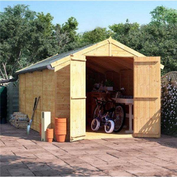 Buy 16' x 8' BillyOh Master Tongue and Groove Apex Shed Windowless Online - Sheds