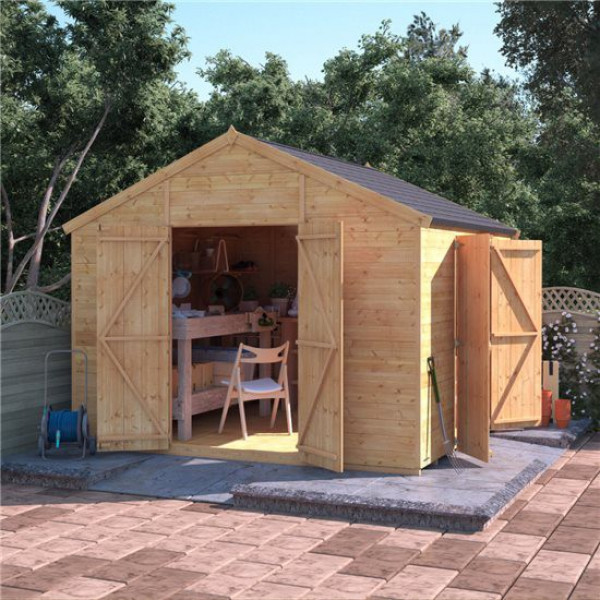 Buy 10' x 10' BillyOh Expert Tongue and Groove Apex Workshop with Dual Entrance Windowless Online - Sheds