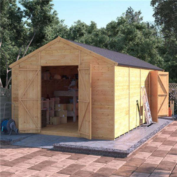 Buy 20' x 10' BillyOh Expert Tongue and Groove Apex Workshop with Dual Entrance Windowless Online - Sheds