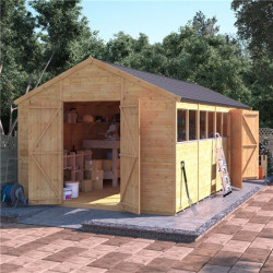 20 X 10 Billyoh Expert Tongue and Groove Apex Workshop with Dual Entrance Windowed