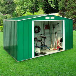 10 X 8 Billyoh Partner Refurbished Apex Metal Shed Including Assembly Green