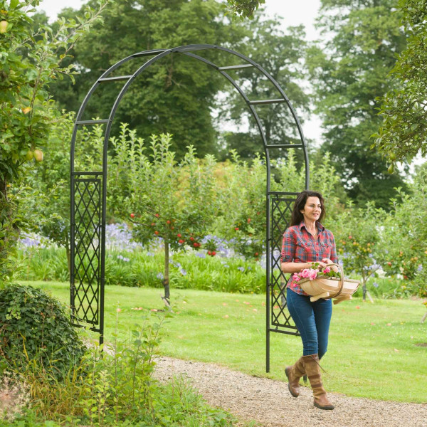 Buy Roman Half Lattice Superior Garden Arch Online - Garden Houses & Buildings