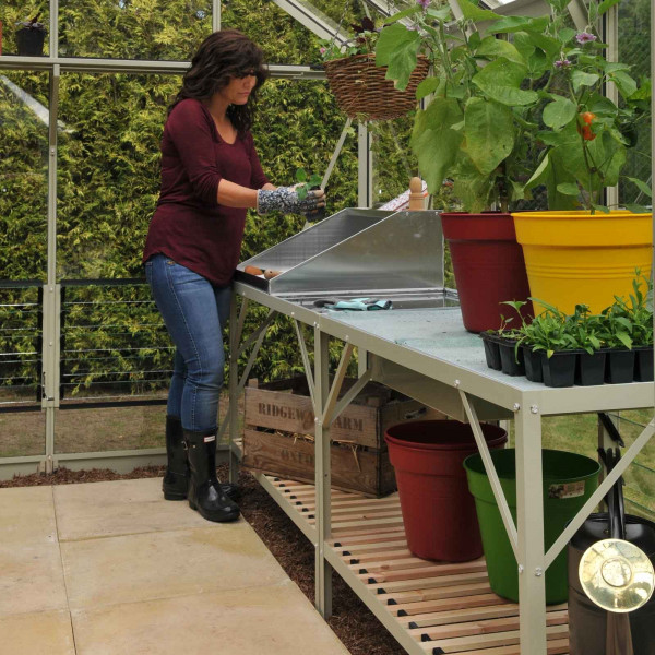 Buy Freestanding Staging 2 Tier Antique Ivory Online - Garden Houses & Buildings