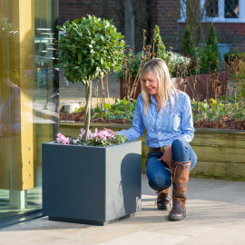 Harrod Square Metal Planters Anthracite Grey