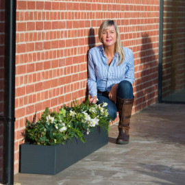 Harrod Trough Metal Planters Anthracite Grey