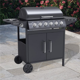 Billyoh Matrix 6+1 Hooded Gas Bbq with Side Burner Black 6 Burner