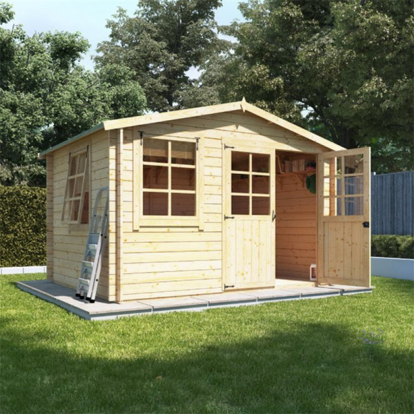Buy 3.0m x 2.5m BillyOh Clubman Heavy Duty Shed Log Cabin 28 Online - Garden Houses & Buildings