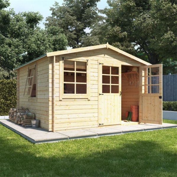 Buy 3.0m x 3.0m BillyOh Clubman Heavy Duty Shed Log Cabin 28 Online - Garden Houses & Buildings