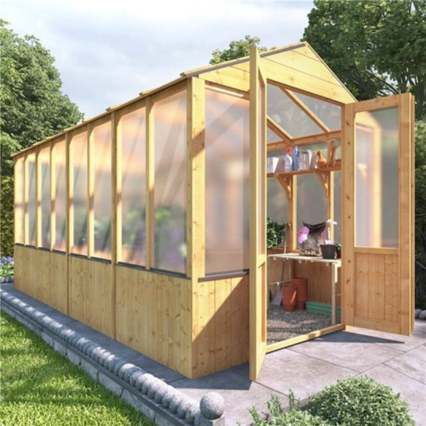 Buy Lincoln Wooden Polycarbonate Greenhouse 12 x 6 Lincoln Wooden Greenhouse BillyOh 4000 Online - Garden Furniture