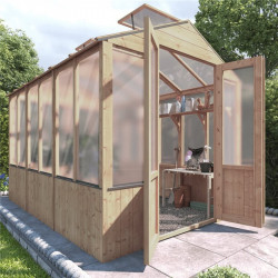 Billyoh 4000 Lincoln Wooden Polycarbonate Greenhouse with Opening Roof Vent Pt 9 X 6