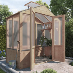 Billyoh 4000 Lincoln Wooden Polycarbonate Greenhouse with Opening Roof Vent Pt 3 X 6