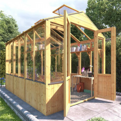 Billyoh 4000 Lincoln Wooden Clear Wall Greenhouse with Opening Roof Vent 9 X 6 Lincoln Wooden Greenhouse
