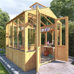 Billyoh 4000 Lincoln Wooden Clear Wall Greenhouse with Opening Roof Vent 6 X 6 Lincoln Wooden Greenhouse