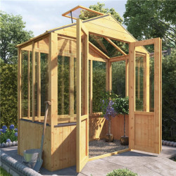 Billyoh 4000 Lincoln Wooden Clear Wall Greenhouse with Opening Roof Vent 3 X 6 Lincoln Wooden Greenhouse