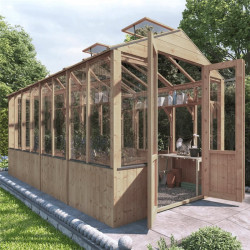 Billyoh 4000 Lincoln Wooden Clear Wall Greenhouse with Opening Roof Vent Pt 12 X 6