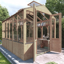 Billyoh 4000 Lincoln Wooden Clear Wall Greenhouse with Opening Roof Vent Pt 9 X 6