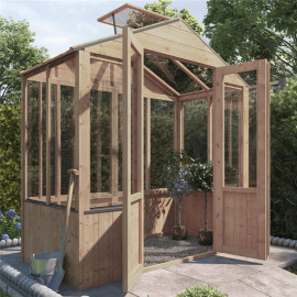 Billyoh 4000 Lincoln Wooden Clear Wall Greenhouse with Opening Roof Vent Pt 3 X 6