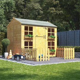 Gingerbread Max Wooden Kids Outdoor Playhouse with Bunk 7 X 5 Billyoh