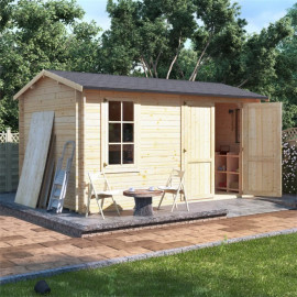 4.5m X 2.5m Billyoh Traditional Log Cabin Workshop 28,35,44