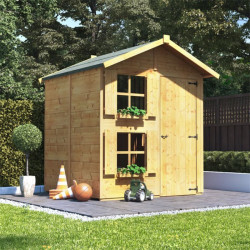 Peardrop Junior Wooden Kids Outdoor Playhouse 6 X 5 Billyoh