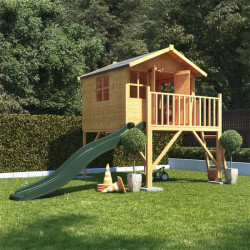 Lollipop Junior Tower Wooden Kids Outdoor Playhouse with Slide 6 X 5 Billyoh