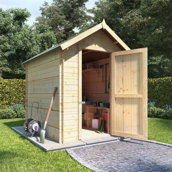 Buy 8 x 6 log cabin BillyOh Apex Log Cabin Windowless Heavy Duty Shed Range 19 Online - Garden Houses & Buildings