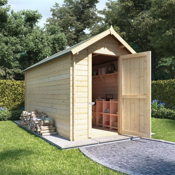 Buy 12 x 6 log cabin BillyOh Apex Log Cabin Windowless Heavy Duty Shed Range 28 Online - Garden Houses & Buildings