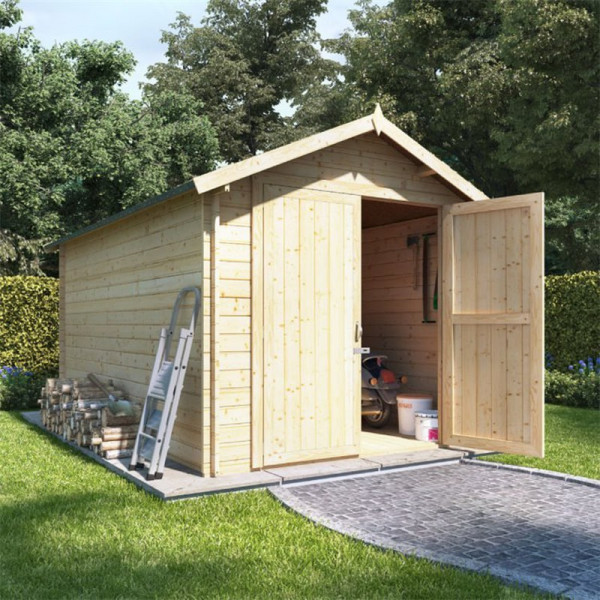 Buy 12 x 8 log cabin BillyOh Apex Log Cabin Windowless Heavy Duty Shed Range 28 Online - Garden Houses & Buildings