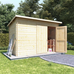 10x6 Log Cabin Ouble Oor Billyoh Pent Log Cabin Windowless Heavy Duty Shed Range 19