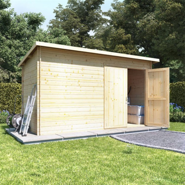 Buy 12x6 log cabin ouble oor BillyOh Pent Log Cabin Windowless Heavy Duty Shed Range 19 Online - Garden Houses & Buildings